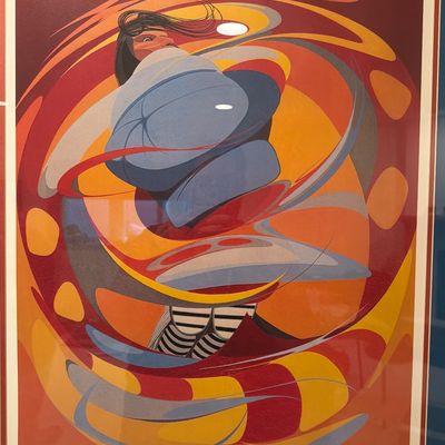 Sale Photo Thumbnail #138: A17- Framed Poster-Oscar Howe
25x31
Framed poster from SDSU Art Exhibition