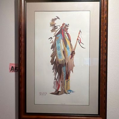 Sale Photo Thumbnail #115: A15-Standing Bear by Arthur Amiotte
28x40
Dakota Sioux artist that lives in Custer, South Dakota

Comes with a book about the artist
