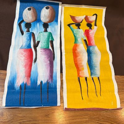 Sale Photo Thumbnail #83: A11-Paintings on rolled canvas from Ghana, Africa
