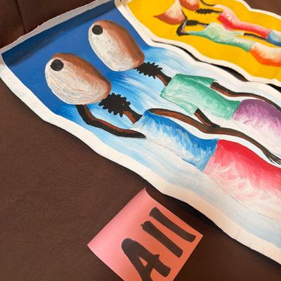 Sale Photo Thumbnail #86: A11-Paintings on rolled canvas from Ghana, Africa