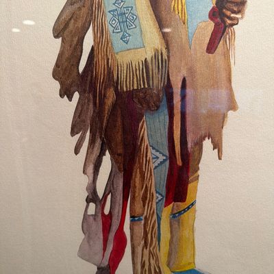 Sale Photo Thumbnail #121: A15-Standing Bear by Arthur Amiotte
28x40
Dakota Sioux artist that lives in Custer, South Dakota

Comes with a book about the artist