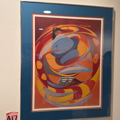 Sale Photo Thumbnail #139: A17- Framed Poster-Oscar Howe
25x31
Framed poster from SDSU Art Exhibition