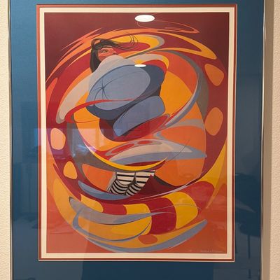 Sale Photo Thumbnail #136: A17- Framed Poster-Oscar Howe
25x31
Framed poster from SDSU Art Exhibition