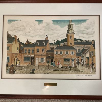 Sale Photo Thumbnail #34: Signed Norman Rockwell Lithograph. 1 of 7 Poor Richard’s Almanac.