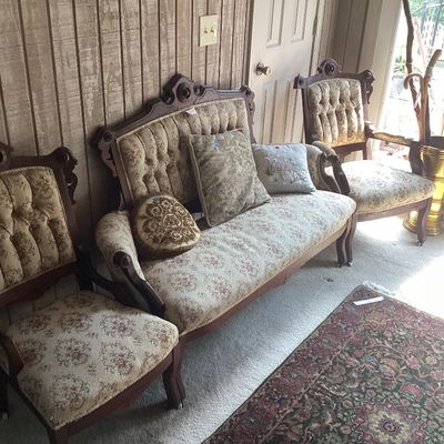 Sale Photo Thumbnail #5: Antique Love Seat w/6 Chairs (2 shown)
