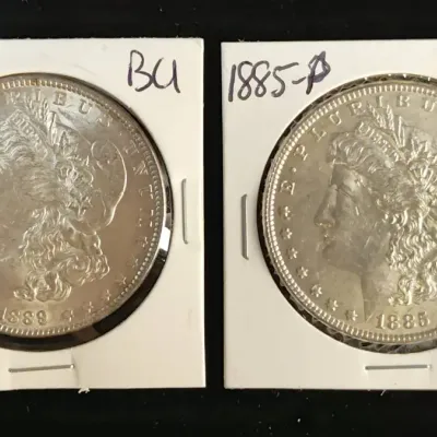 1885-P & 1889-P Silver Morgan Dollars