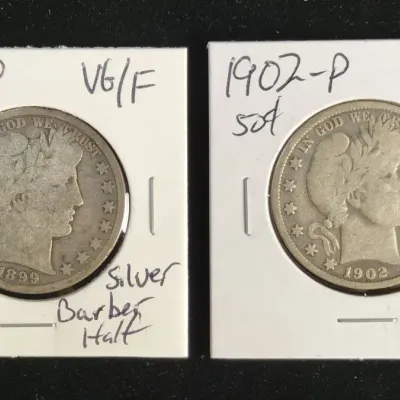 1899-P & 1902-P Silver Barber Halves