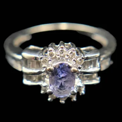 10K White Gold Tanzanite & Diamond Ring NAGL #1230639