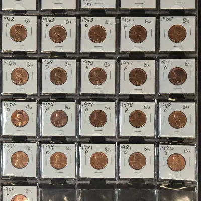 26 Uncirculated Lincoln Cents - 1959-1988, Red
