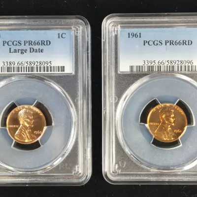 1960 & 1961 Proof Lincoln Cents PCGS PR-66 Red