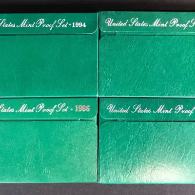 1994, 1995, 1996, & 1997 Original US Mint Proof Sets, 4 Total 