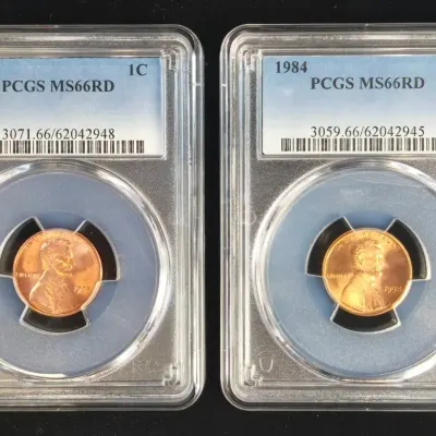 1984-P & 1988-P Lincoln Cents PCGS MS-66 Red