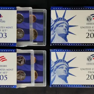 4 US Mint Issued Proof Sets - 2003, 2004, 2005 & 2006, Original Proof Sets