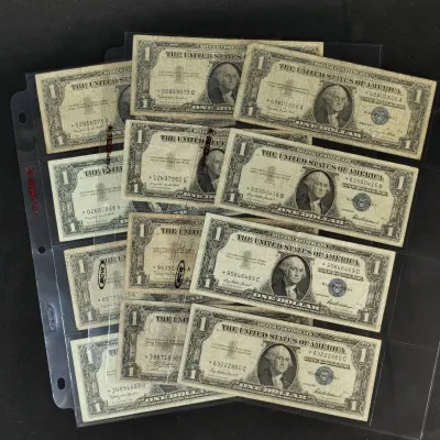 12 1935 & 1957 $1.00 Silver Certificates Star Notes