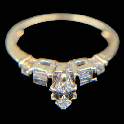 14K Yellow Diamond Ring Marquise Cut NAGL #1230628