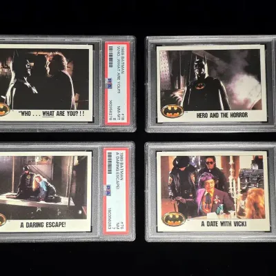 4 1989 Batman Trading Cards PSA Graded