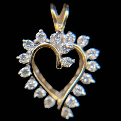 14K Yellow & White Gold Diamond Heart Shaped Pendant NAGL #1108114