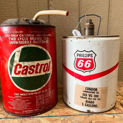 Two Castrol & Phillips 66 Metal