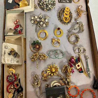 Costume Jewelry Brooches & Earrings