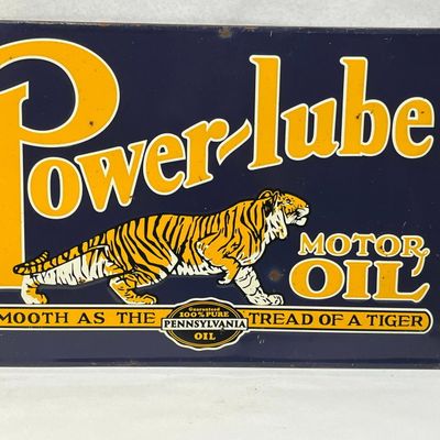 Power-lube Tiger Motor Oil Sign