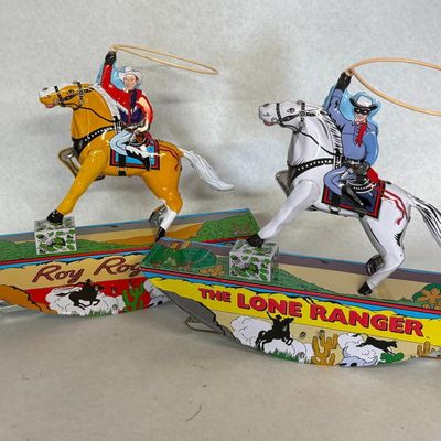 Pair Schylling Tin Western Rocking Toys