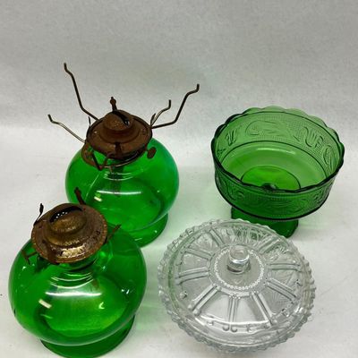 E.O. Brody Emerald Glassware & Bowl