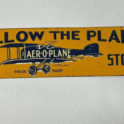 Aer-O-Plane Stores Embossed Tin Sign