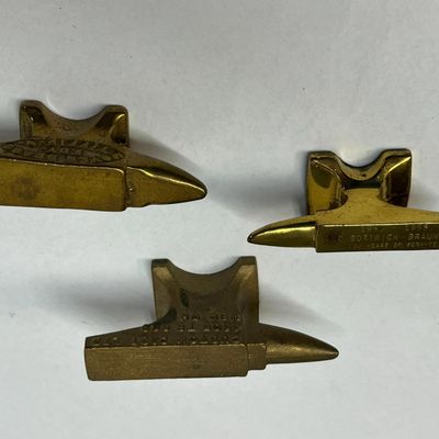 Trio Ohio Advertising Brass Anvils