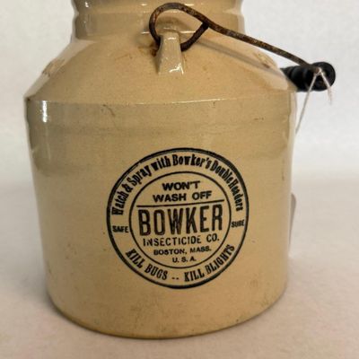 Bowker Insecticide Stoneware Poison Jar