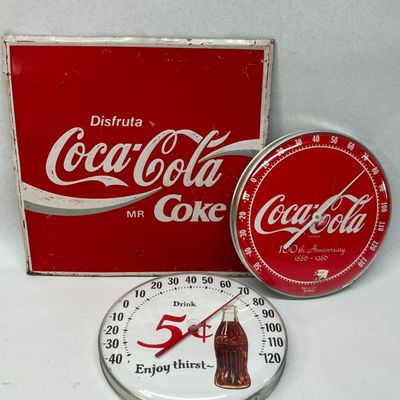 Coca-Cola TruTemp Thermometers & Sign