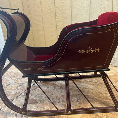 Wood & Metal Horse-Drawn Cutter Sleigh