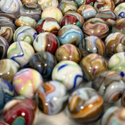 Machine-Made Glass Swirl Marbles