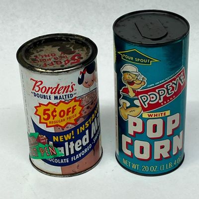 Pair Borden's & Popeye Advertising Tins