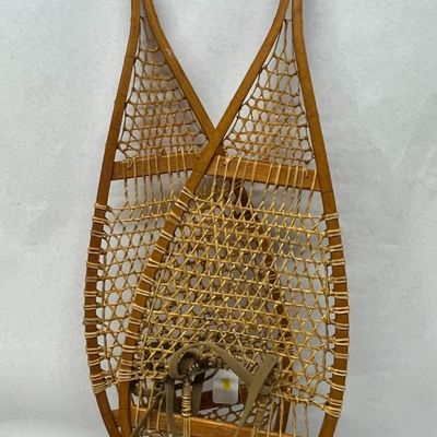 Pair Bentwood & Rawhide Snowshoes