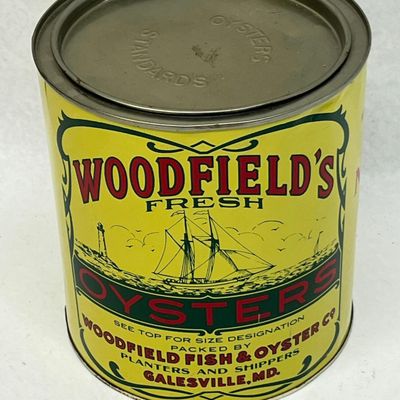 Woodfield Fish & Oyster Co Maryland Tin