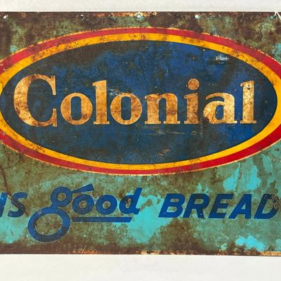 Colonial Bread Metal Advertising Sign