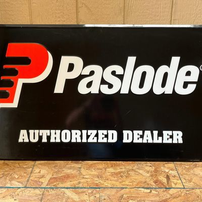 Paslode Embossed Metal Advertising Sign