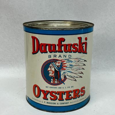 Daufuski Brand Oysters Lithographed Tin