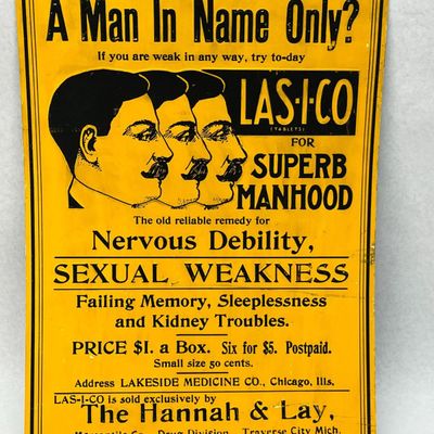 Las-I-Co Manhood Tin Lithograph Sign