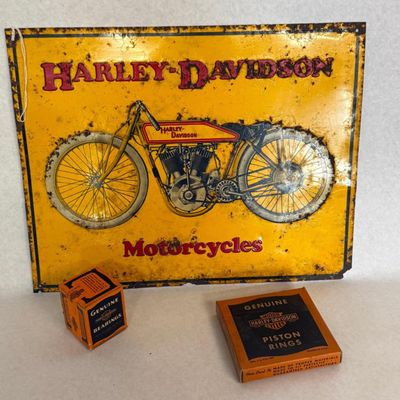 Harley-Davidson Sign & Parts Boxes