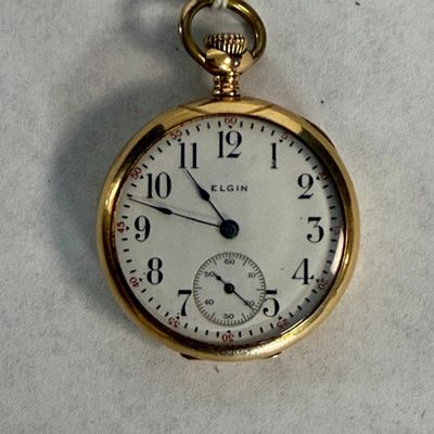 Elgin 14K Gold Open Face Pocket Watch