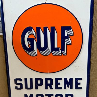 Gulf Refining Supreme Motor Oil Sign