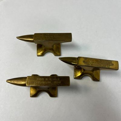 3 Myers & JCC Advertising Brass Anvils