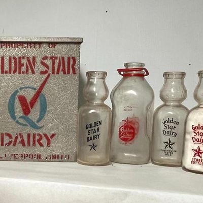 Golden Star Dairy Porch Box & Bottles