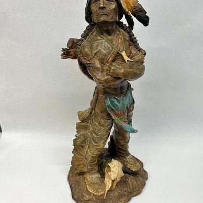Native American Warrior w/ Bison Skull