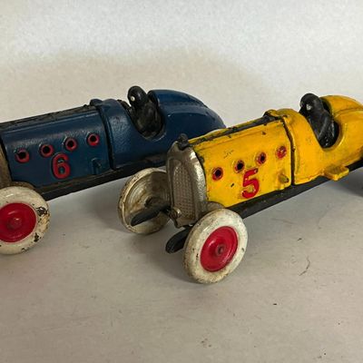 Pair Race Cars w/ Drivers & Hinged Hood