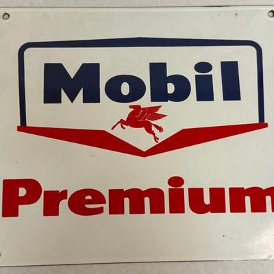 Mobil Premium Gas Pump Plate Sign