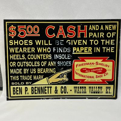 Friedman-Shelby Shoe Co. Tin Litho Sign
