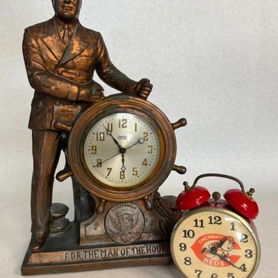United FDR Clock & Lafayette Reds Clock