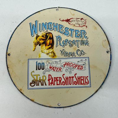 Winchester Star Shot Shells Porc. Sign